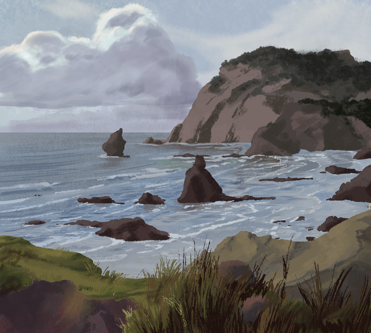 Oregon coast from photo reference